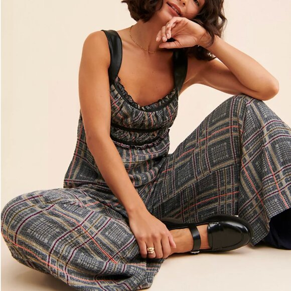 Free People Pants - Free People Marley Plaid Jumpsuit Size XS